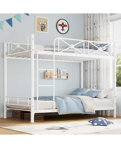 gaomon Metal Bunk Bed Twin Over Twin, Industrial Bunkbeds Heavy Duty with Safety Guard Rails and Space-Saving Design, Steel