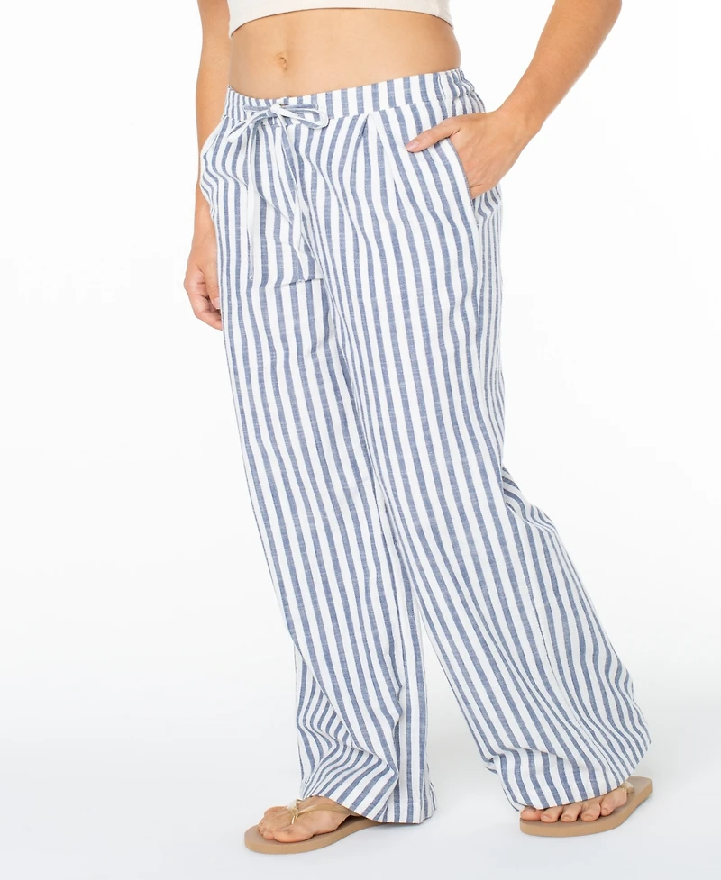 Roxy Juniors' Mavericks Stripe Print Straight Leg Trousers
