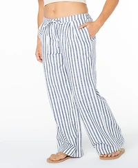Roxy Juniors' Mavericks Stripe Print Straight Leg Trousers