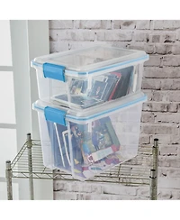 Sterilite Large 20 Qt Home Storage Container Tote with Latching Lids, (18 Pack)