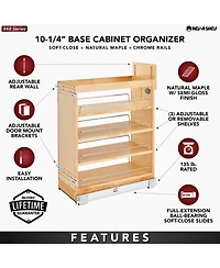 Rev-a-Shelf 10.25" Pullout Kitchen Cabinet Organizer Soft-close, 448-bcsc-9C