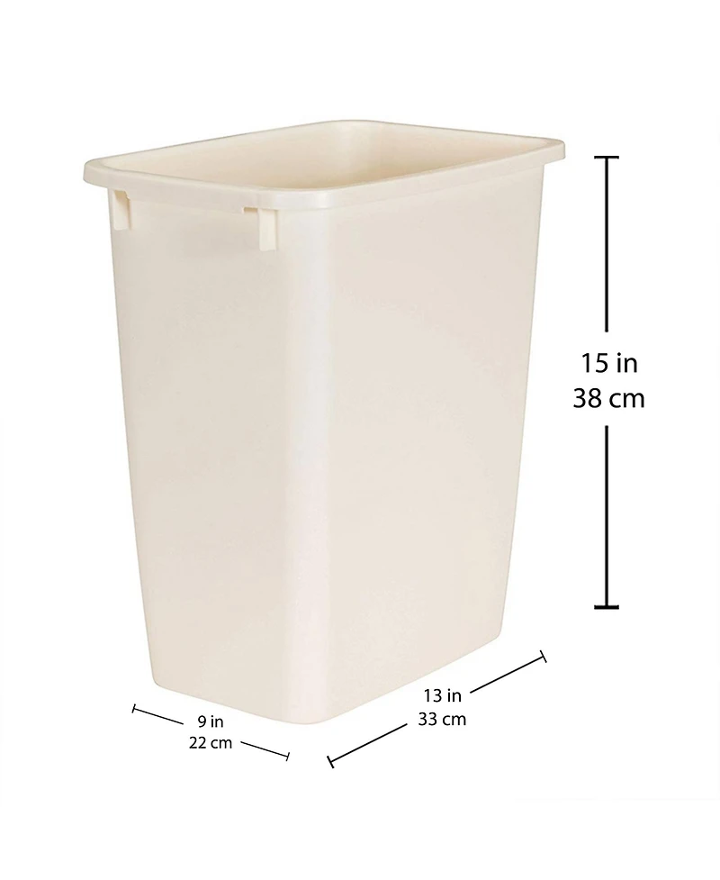 Rubbermaid 21 Quart Rectangular Kitchen Wastebasket Trash Can, Bisque (2 Pack)