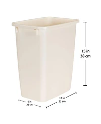 Rubbermaid 21 Quart Rectangular Kitchen Wastebasket Trash Can, Bisque (2 Pack)