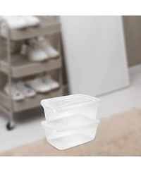 Rubbermaid 6 Qt Clear Plastic Indoor Storage Tub Tote Container & Lid, 12 Pack
