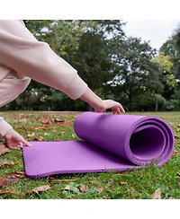 BalanceFrom Fitness GoCloud 1" Thick Exercise Yoga Mat w/Carry Strap, Purple