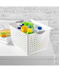 Sterilite Deep Ultra Nesting Plastic Storage Bin Basket Tote, White (12 Pack)