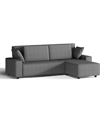 gaomon Corduroy Stripe 96 Inch Large Couch, Modern L Shaped Oversized Sectional Sofa with Deep Seat, Comfy Modular Couch