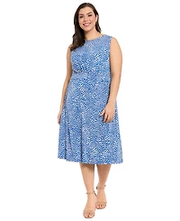 London Times Plus Round Neck Sleeveless Dress