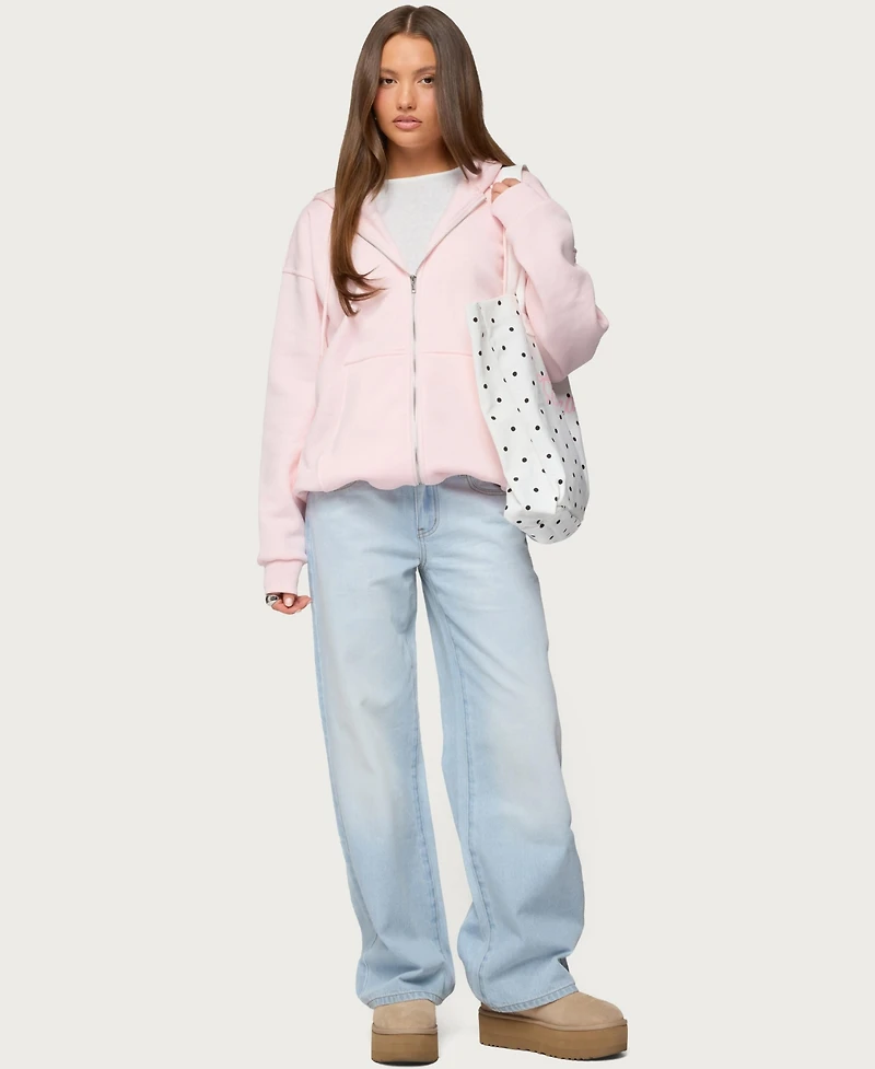 Edikted Women's Rocia Oversized Zip Up Hoodie