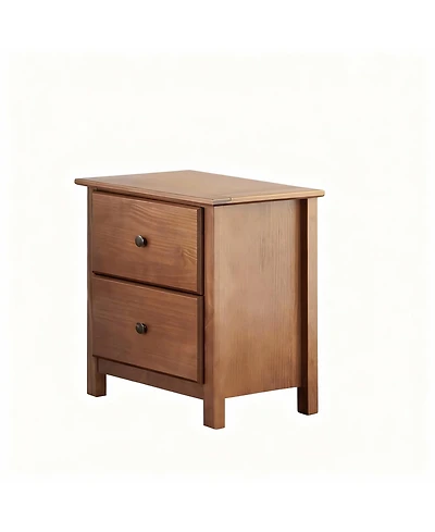 Yigii Solid Wood Shaker 2-Drawer Nightstand