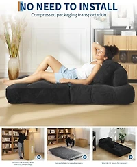 gaomon Folding Sofa Bed,Convertible Sleeper Chair with Pillows & Portable Fold Out Chair Bed Boneless Couch,Sofa Lounge for Living Room