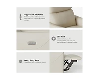 gaomon Power Recliner Chair Swivel Glider, Upholstered Faux Leather Nursery Reclining Sofa Chair with Charging Port