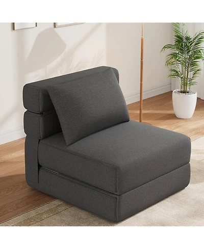 gaomon Folding Sofa Bed With Upgraded Pillow, Convertible Sleeper Chair- Modern Comfortable Sofa Bed Linen Fabric