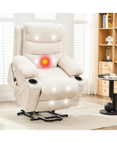 Gaomon Power Lift Recliner Chair for Elderly with Massage & Heat, Single Sofa for Adults, 135° Reclining Accent Chair for Living Room or Rv