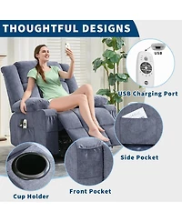 Gaomon Power Lift Recliner Chair for Seniors with Heat & Massage, 3-Position Electric Recline, 2 Cup Holder, 2 Side Pocket, Usb Port, Remote Control