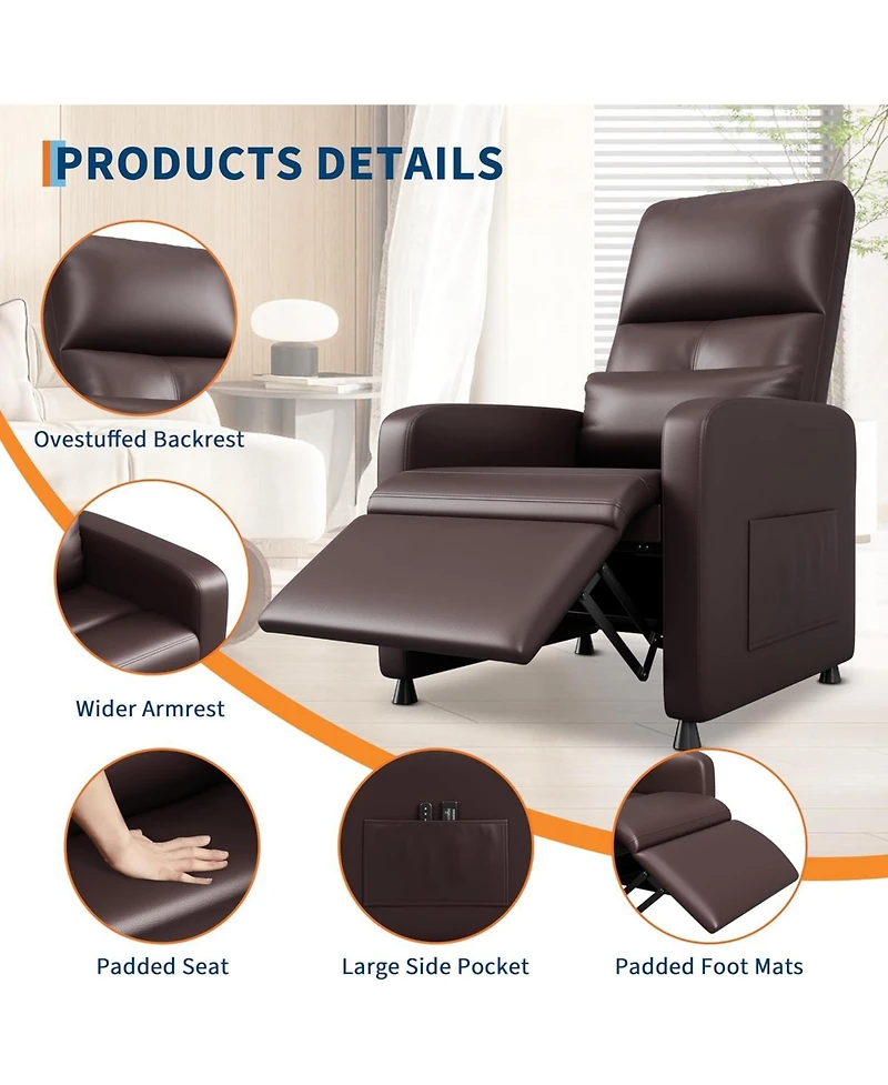 gaomon Power Recliner Chair with Massage and Heat with Massage Function with Lumbar Support, Adjustable Push Back