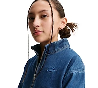 Nike Girls' 7-16 Sportswear Collection Windrunner Oversized Denim Jacket