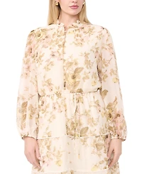 Msk Plus Split Crewneck Tiered Dress