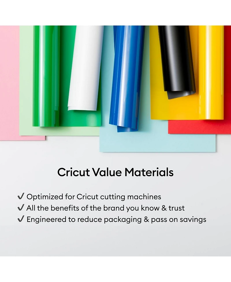 Cricut Value Iron-On Vinyl Sheets, Rainbow Sampler - 12 in x 12 in (40 count)