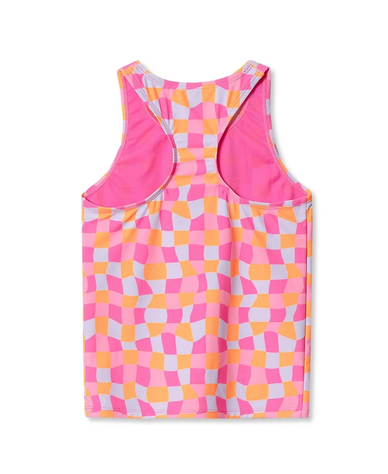 Lands' End Girls Slim Chlorine Resistant Racer Back Tankini Swim Top
