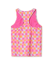 Lands' End Girls Slim Chlorine Resistant Racer Back Tankini Swim Top
