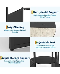 gaomon Farmhouse Dining Table | Standard Wood 4-6 People