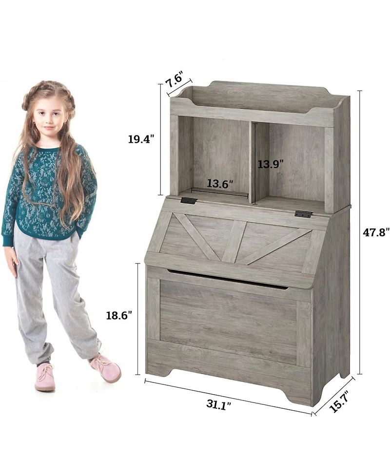 gaomon Wooden 3 Tier Kids Toy Storage Organizer and Bookcase