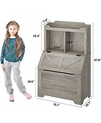 gaomon Wooden 3 Tier Kids Toy Storage Organizer and Bookcase