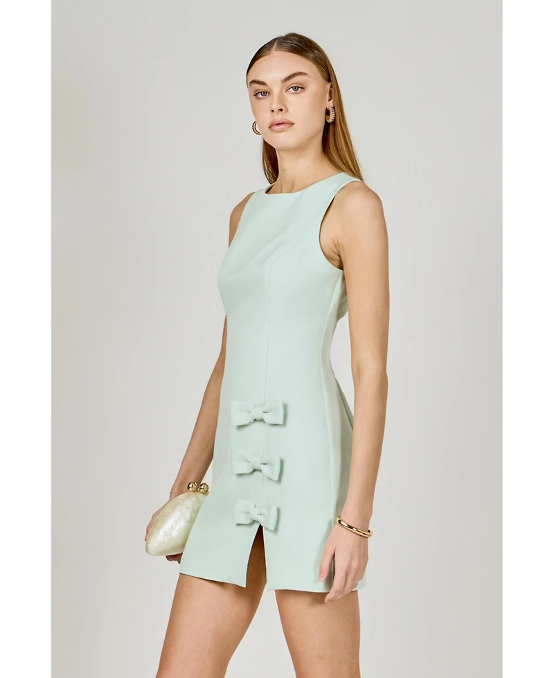 endless rose Women's Bow Slit Mini Dress