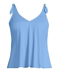 Lands' End Plus Tie Shoulder Flutter Tankini Top
