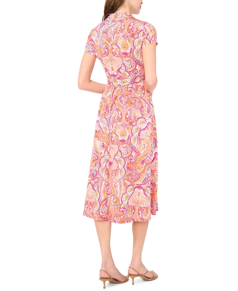 Msk Petite Collared Midi Dress