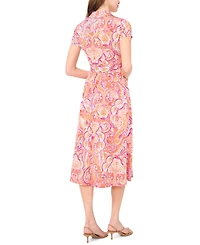 Msk Petite Collared Midi Dress