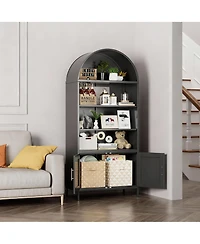 Yigii Metal Arched Cabinet, 17.7"D x 35.5"W x 78.8"H, Adjustable Shelves, 3 Storage Areas