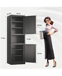 Yigii Tall Narrow Bathroom/Kitchen Storage Cabinet with 2 Doors & 4 Shelves