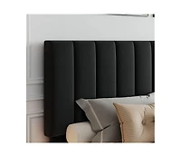 gaomon Bed Frame, Velvet Upholstered Platform with Adjustable