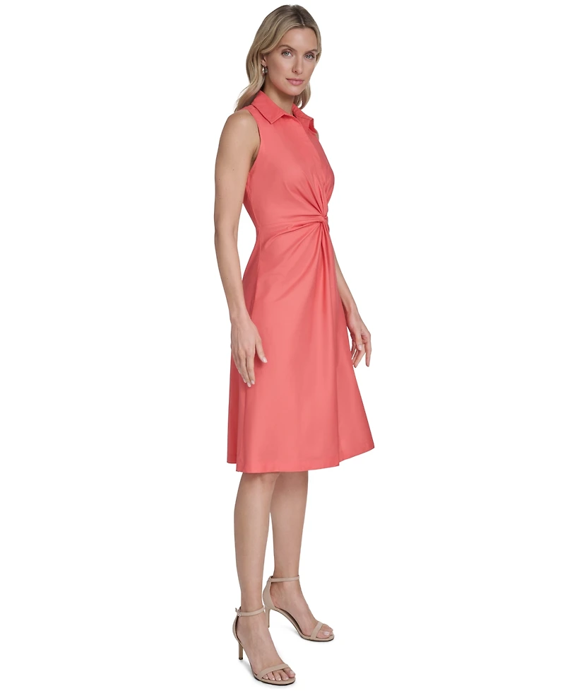 Calvin Klein Women's Twist-Front Sleeveless Dress