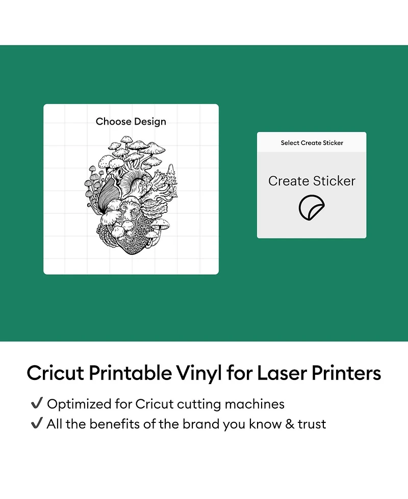 Cricut 8.5" x 11" White Printable Vinyl Sheets 25 Count
