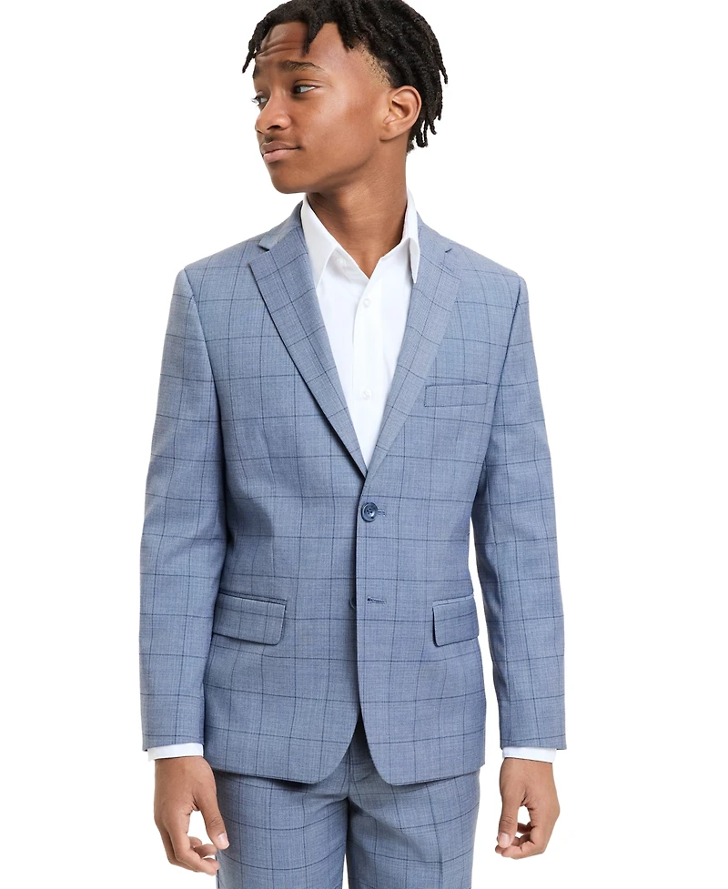 Michael Kors Boys' 8-20 Windowpane Suit, 2-Piece Set