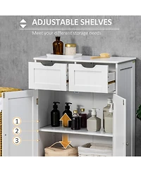 kleankin Bathroom Storage Cabinet with 2 Drawers & Adjustable Shelf,
