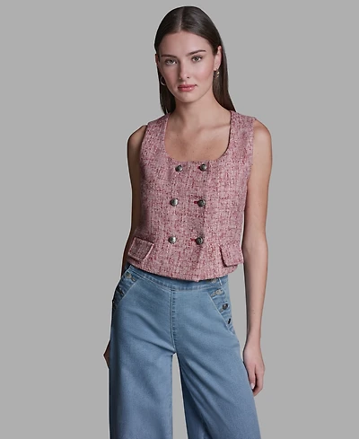 Bcbg Women's Square Neck Double Breasted Vest