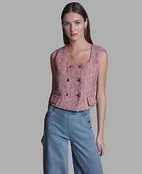 Bcbg Women's Square Neck Double Breasted Vest