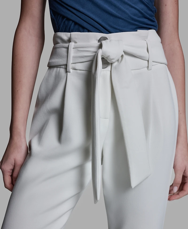 Bcbg Women's High-Rise Tie Detail Straigh-Leg Pants
