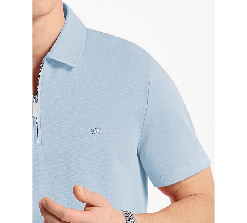 Michael Kors Men's Sleek Regular-Fit 1/4-Zip Pique Polo Shirt