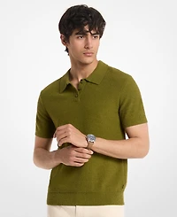 Michael Kors Men's Regular-Fit Boucle Sweater Polo Shirt