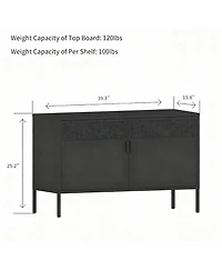 Yigii Metal Storage Cabinet with Adjustable Shelves and Mesh Doors