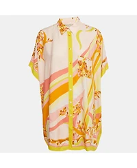 Pre-Owned Emilio Pucci Women's Printed Crepe Loose Fit Blouse