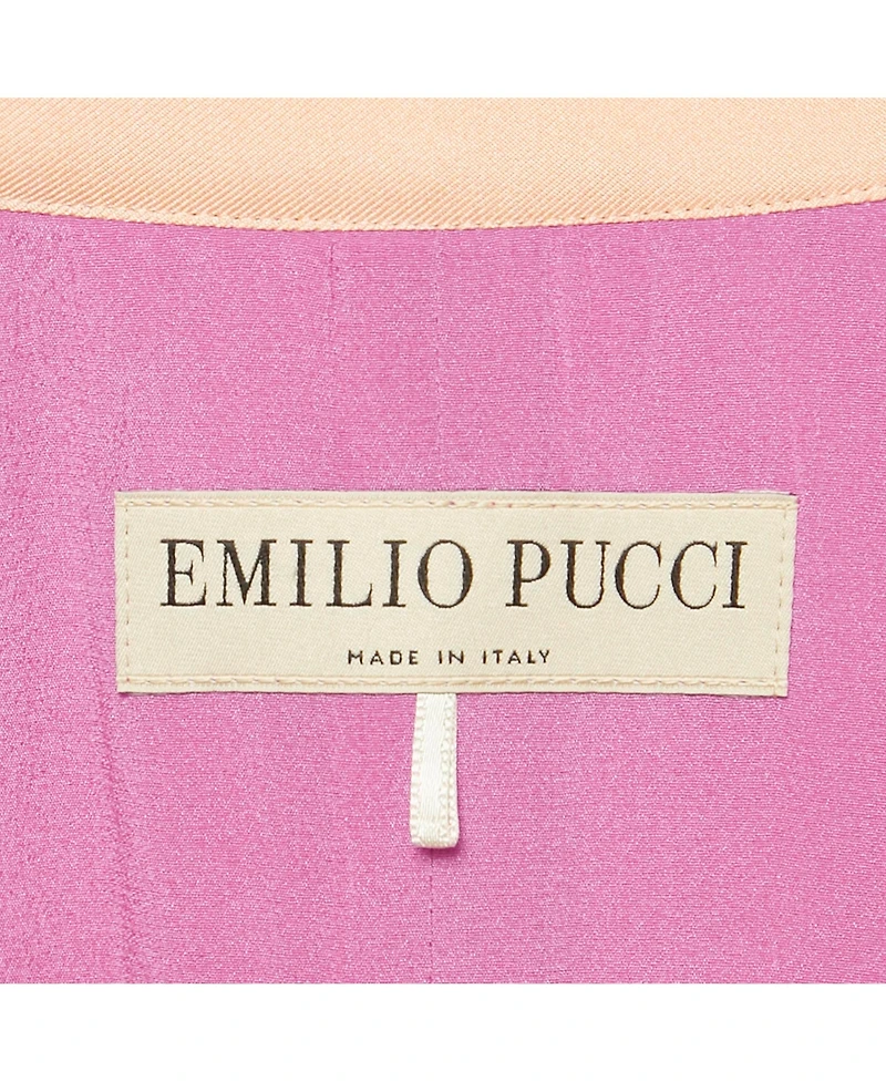 Pre-Owned Emilio Pucci Women's Silk Printed Neck Tie Detail Crepe Mini Dress