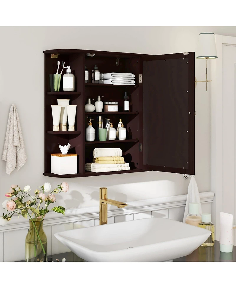 Volenca Volenca Wall-Mounted Bathroom Mirror Cabinet with Storage Shelves