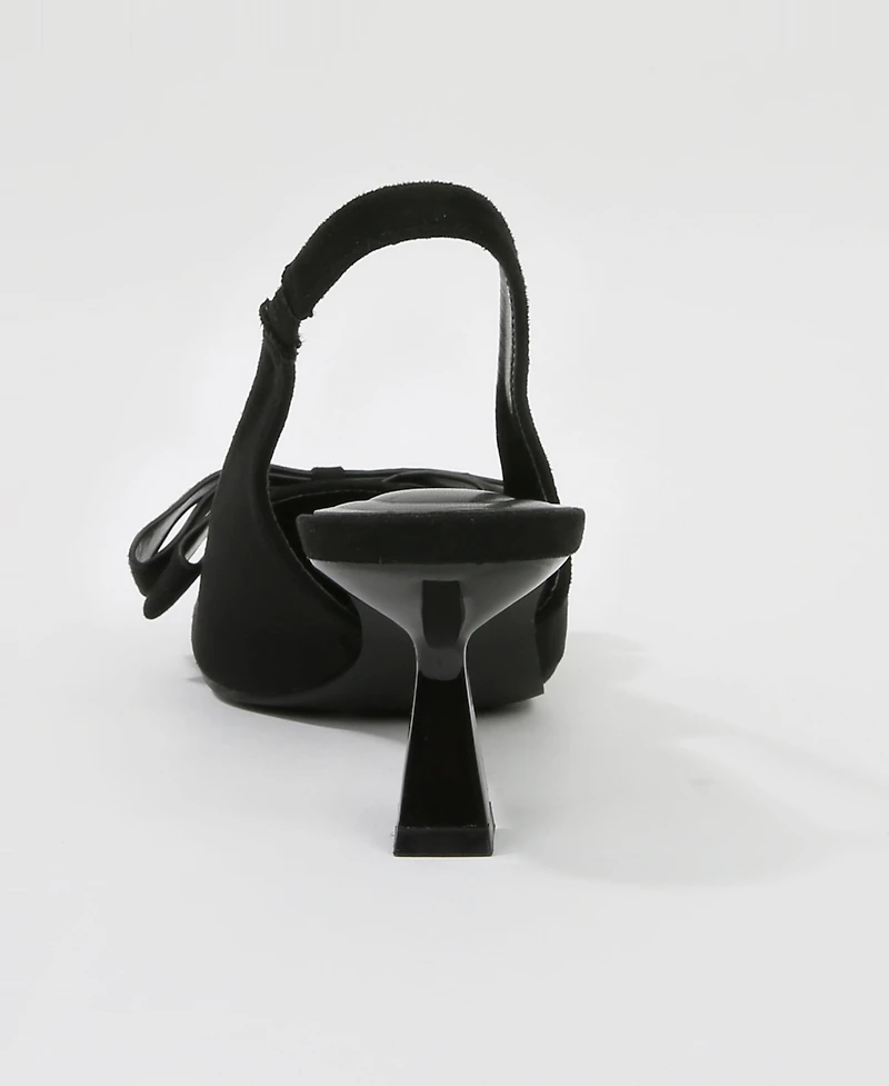 Berness Womens Calliope Asymmetrical Bow Kitten Heels