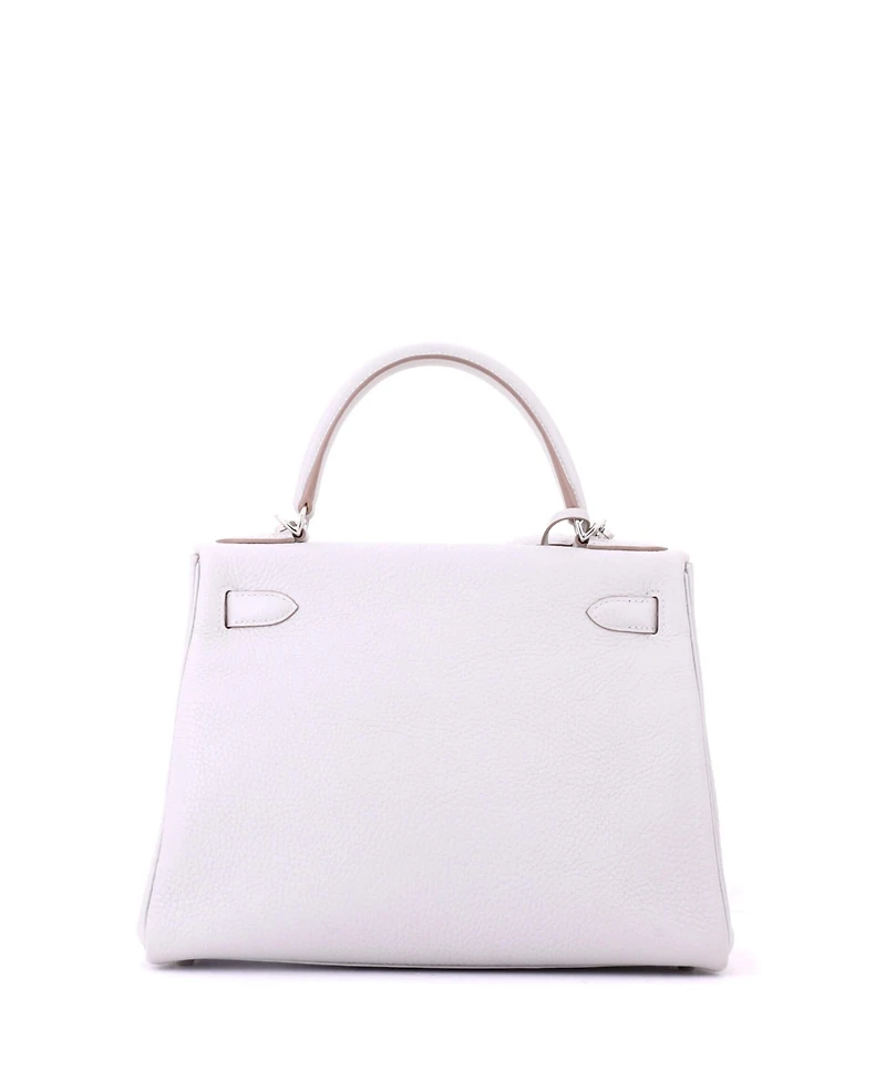 Pre-Owned HERMES Kelly 28 Handbag Clemence with Palladium Hardware